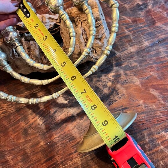 Vintage Solid Brass Menorah Candelabra 7-Branch Candle Holder Judaica 10 inch - Picture 4 of 11